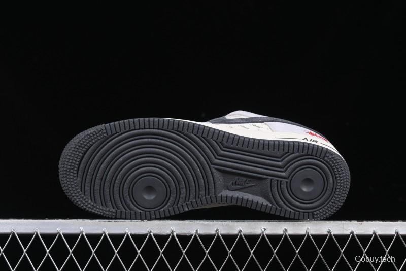 Nike Air Force 1 '07 Low Stussy Collaboration Pig Skin Swoosh Logo Low-Top Casual Sneakers - XS1958-501