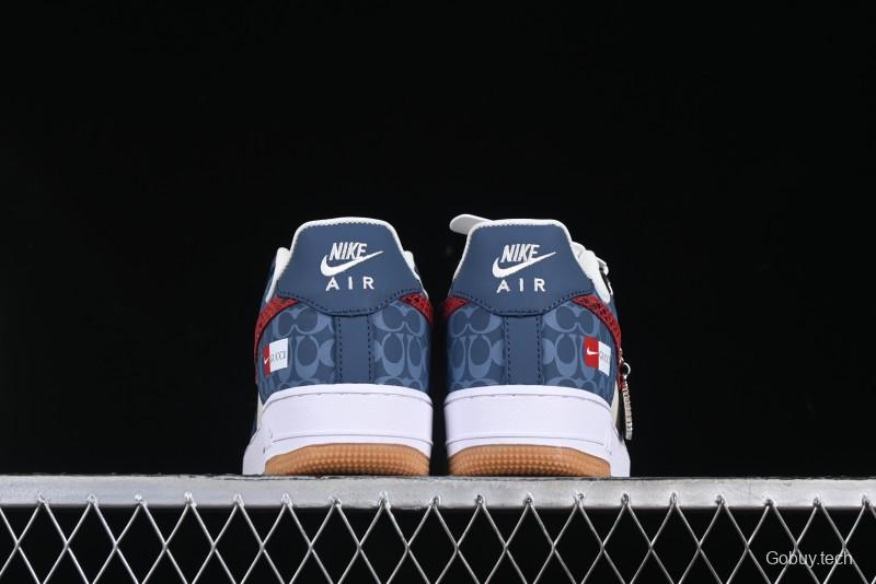 Nike Air Force 1 '07 Low Gucci Collaboration Snake Pattern Red Swoosh Casual Sneakers - DF0188-039
