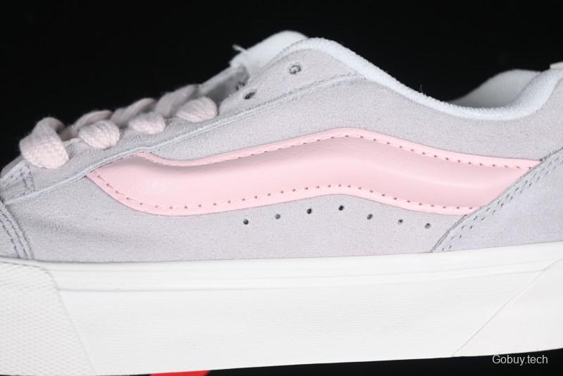 Vans Knu Skool Low-Top Retro Casual Vulcanized Sneakers in Off-White Pink - VN0009QPNK