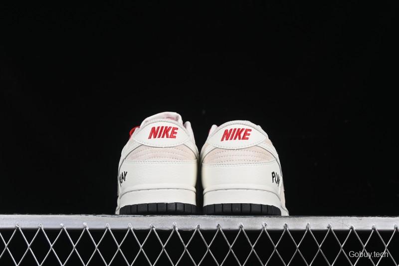 Nike SB Dunk Low Comme des Garcons Play Heart White Anniversary Custom Low-Top Casual Skate Shoes - DJ2024-052