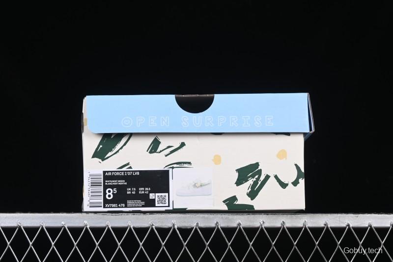 Nike Air Force 1 '07 Low Gold-Inlaid Jade Casual Sneakers with Strap - XV7981-476