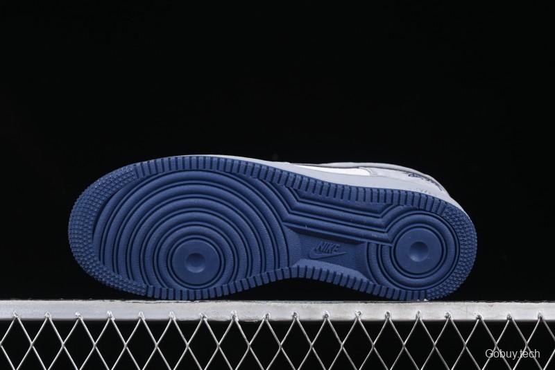 Nike Air Force 1 '07 Low Stussy Collaboration Grey Blue Pig Bear AF1 Low Top Casual Sneakers - DF0188-017
