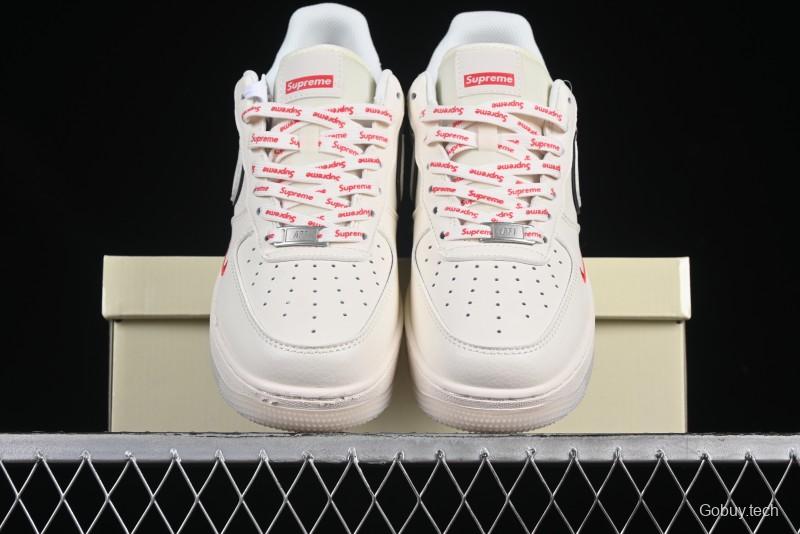 Nike Air Force 1 '07 Low Supreme Collaboration Off-White Crystal Custom Casual Sneakers - XZ6188-715