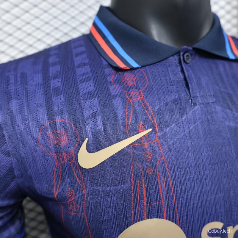 Player Version 25/26 FC Barcelona Purple with Red Streak Pattern Jersey