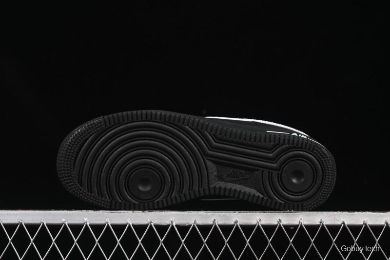 Nike Air Force 1 '07 Low Casual Sneakers in Black & White with Hemp Rope Detailing - ZH0316-073