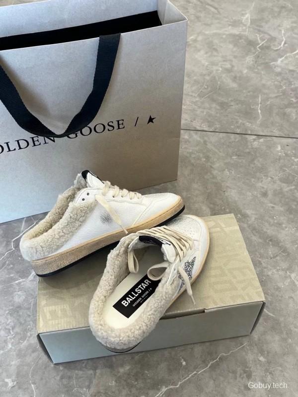 2024 GGDB white silver leather shearling sneakers MJ00280