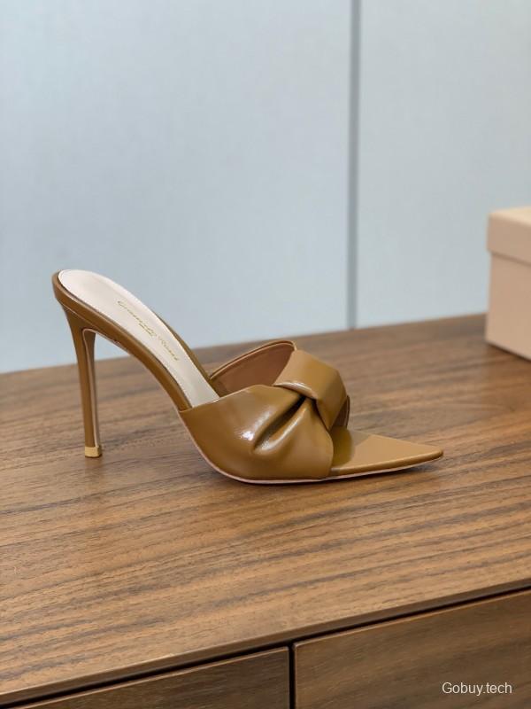 2025 Women Gianvito Rossi Brown Leather Stiletto Heels