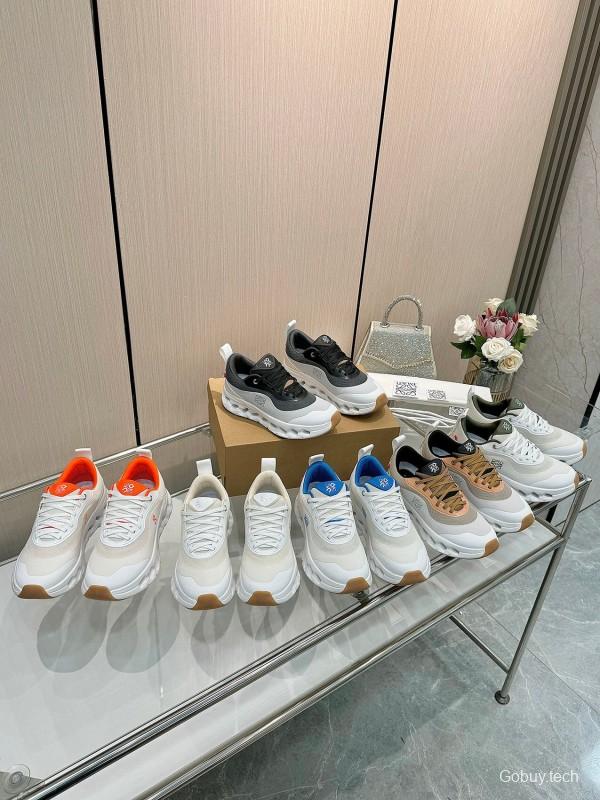2025 Unisex Loewe White Army Green Orange Blue Black Polyester Mesh Running Shoes Collaboration KFY00300