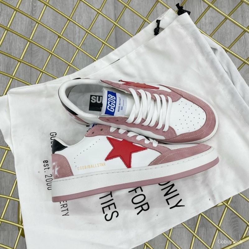 2024 Unisex GGDB White Pink Red Leather Suede Sneakers MJ00260