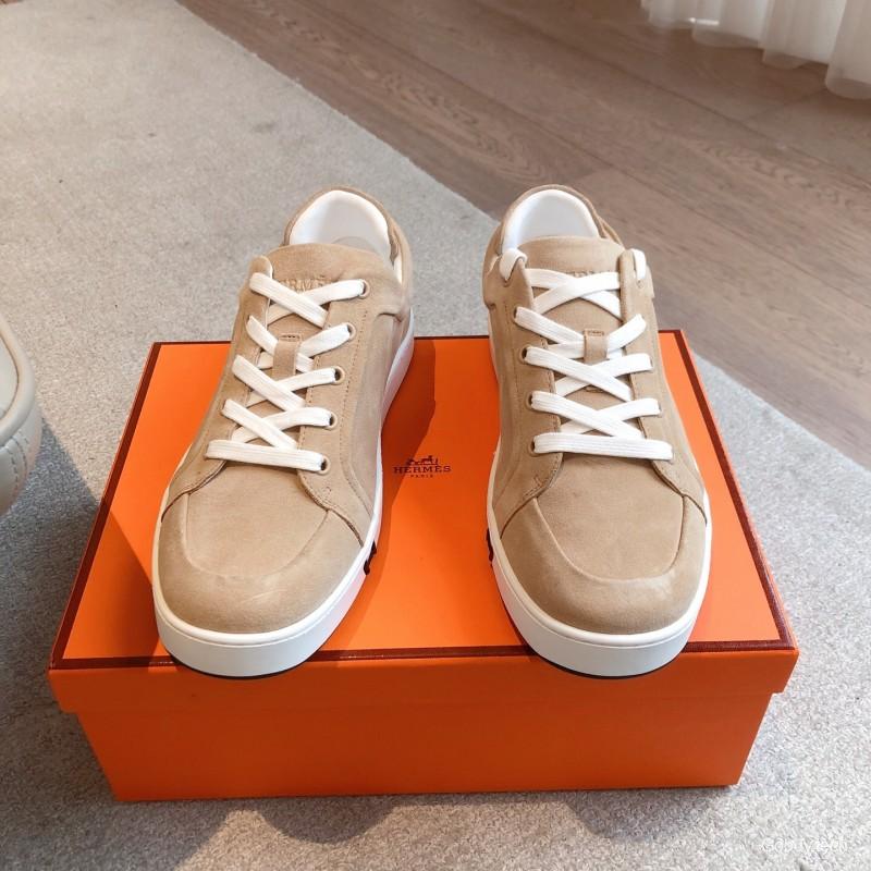 2025 Unisex H Brown Beige Suede Sneakers AS00380